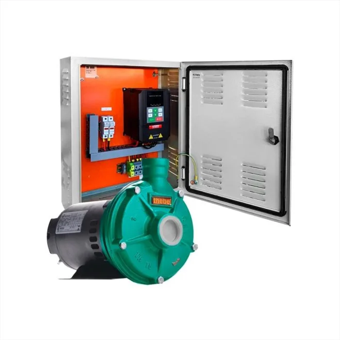 BOMBA SOLAR TH-16 NR 3CV | TRIFÁSICO 220V + QUADRO DE COMANDO COM INVERSOR SOLAR | MOTOR WEG - THEBE + 8 PLACAS SOLAR 570 WHATS